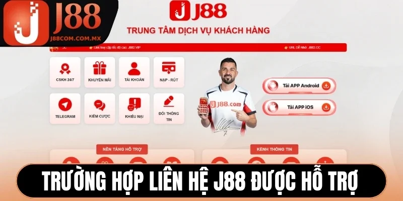 Trường hợp liên hệ J88 được hỗ trợ