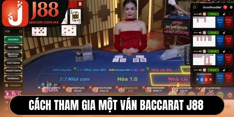 Cách tham gia một ván Baccarat J88