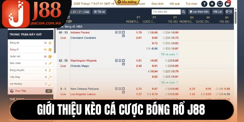 Giới thiệu kèo cá cược bóng rổ J88 thường dùng