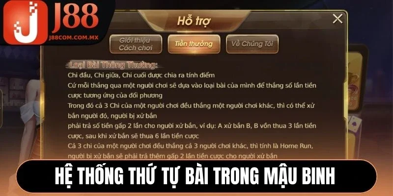 Hệ thống thứ tự bài trong Mậu Binh