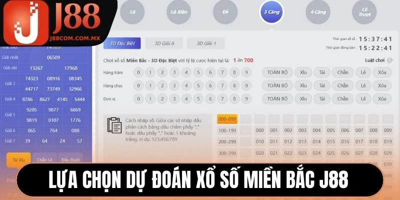 Lựa chọn dự đoán Xổ số miền Bắc J88