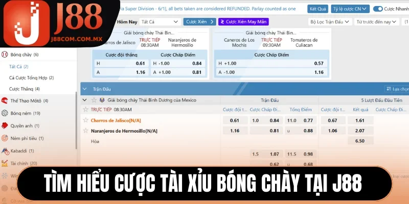 Tìm hiểu cược tài xỉu bóng chày tại J88